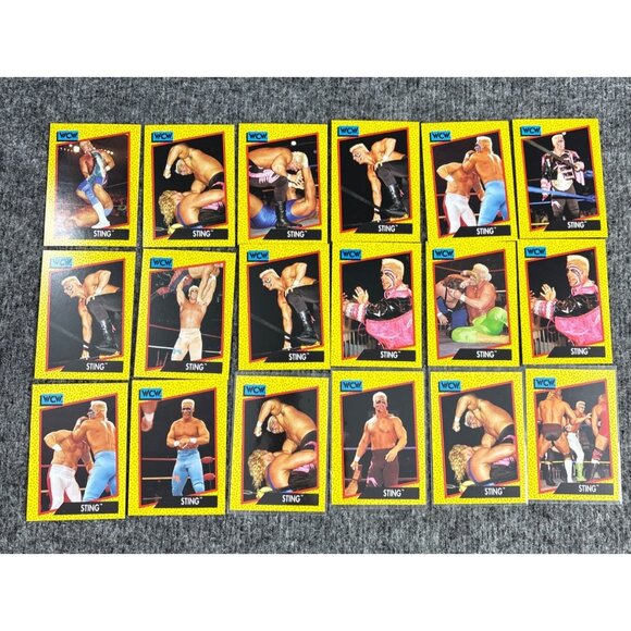 1991 WCW Sting Wrestling Trading Cards Lot Of 18 By Impel - Picture 1 of 4